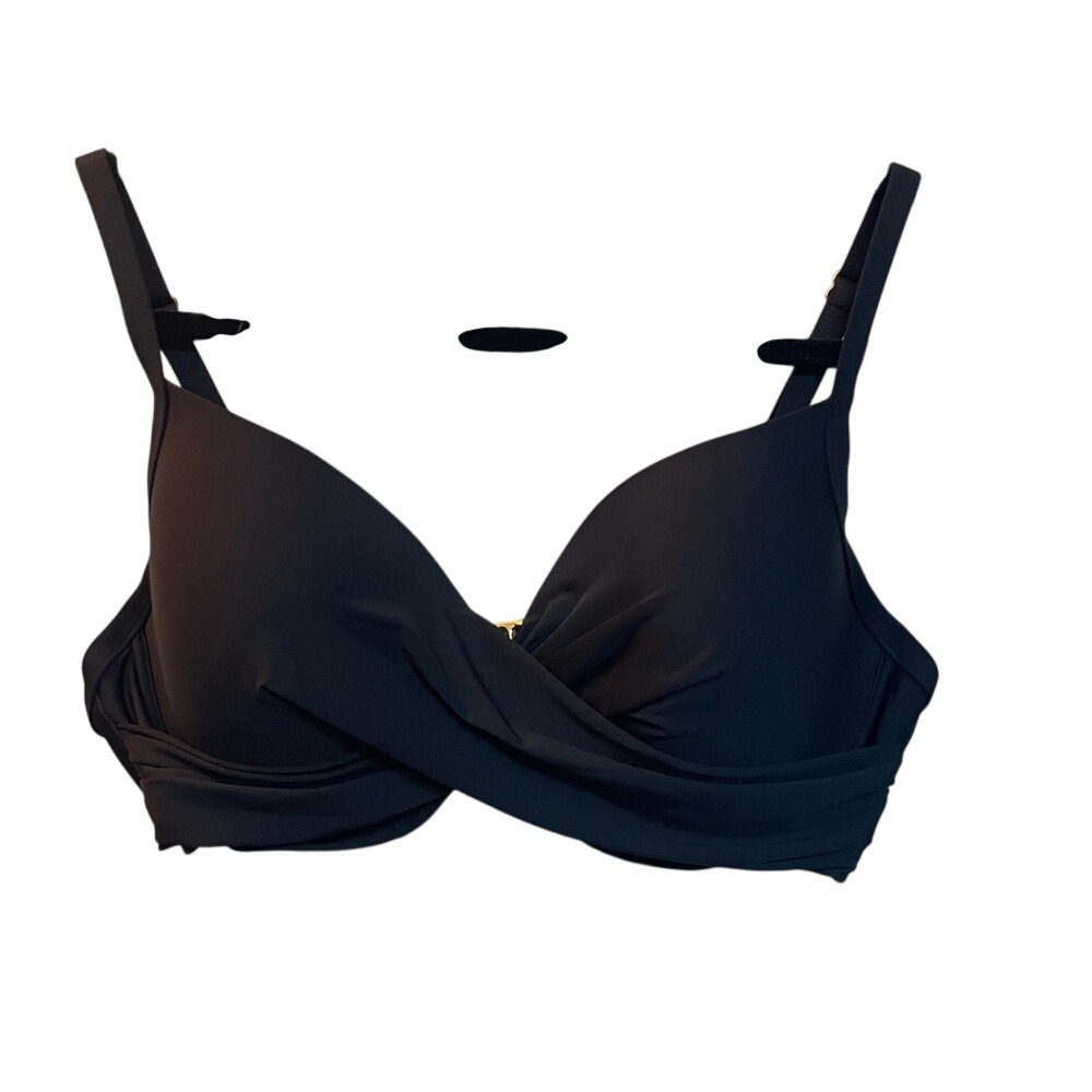 Freshwater Black Twist Front Underwire Bikini Top XL FA448093RS Sweetheart Neck‎